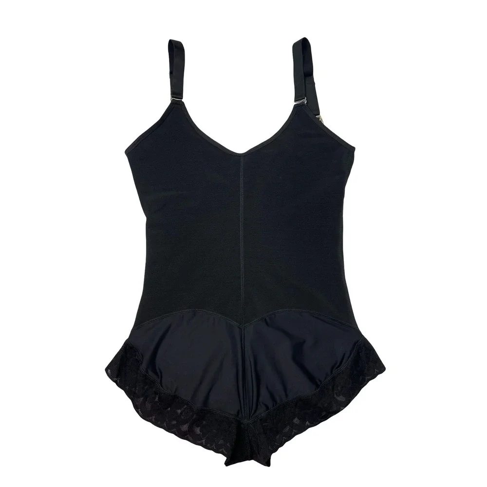 NEW Shaperx Colombian Firm Tummy Control Faja Zip & Hooks bodysuit Size L black